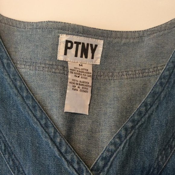 PTNY Denim : long-sleeved v-neck shirt with Noah's Ark Animals Appliqued! Size M - Picture 6 of 7